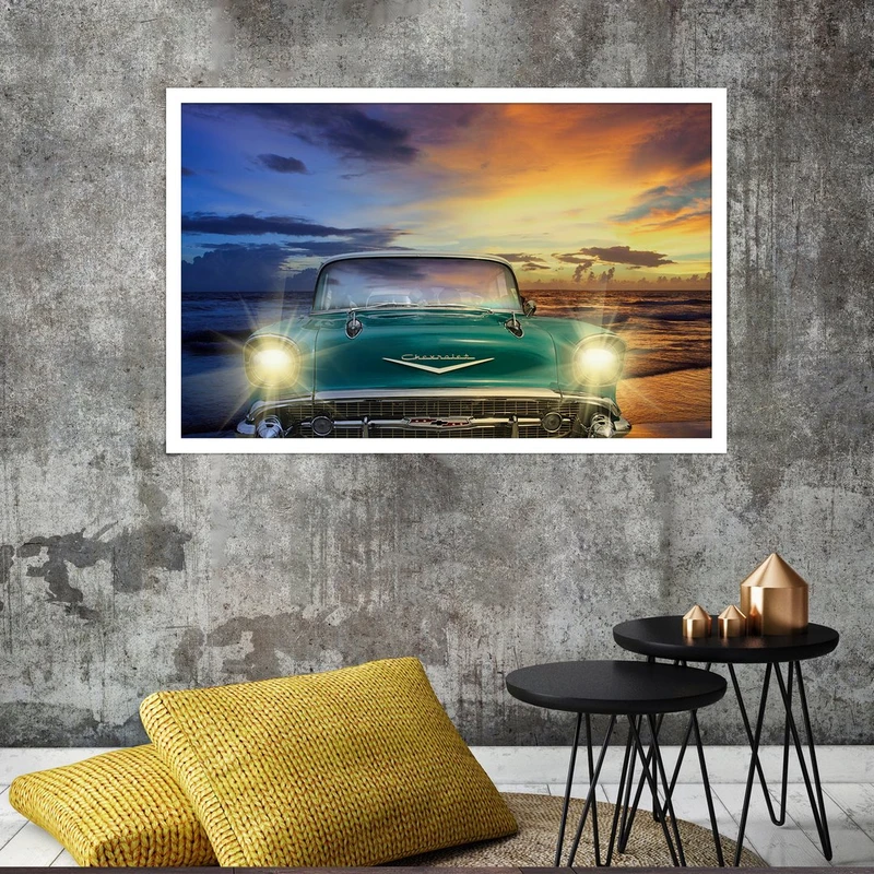 تابلو بکلیت طرح ماشین کلاسیک شورلت مدل W-S4571