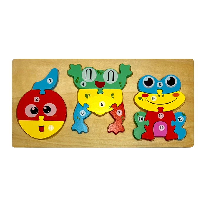 پازل آموزشی مدل اعداد انگلیسی طرح قورباغه