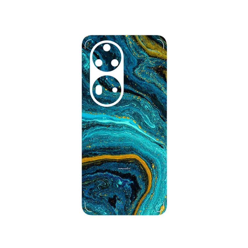 برچسب پوششی ماهوت مدل Turquoise marblewith golden streaks مناسب برای گوشی موبایل هوآوی P50 Pro
