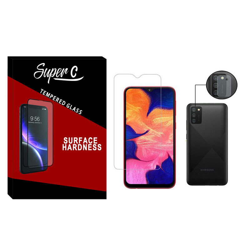  محافظ صفحه نمایش سوپرسی مدل SDHC-01 مناسب برای گوشی موبایل سامسونگ Galaxy A02s به همراه محافظ لنز