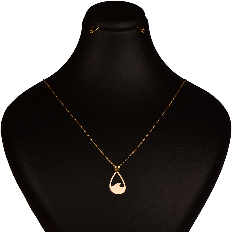 گردنبند طلا 18 عیار زنانه کرابو طرح موج مدل Kr7070 -  - 1