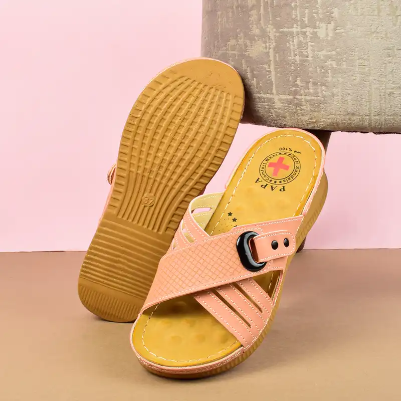 دمپایی زنانه پاپا مدل طبی ماساژوری کمربندی KLBS.4021