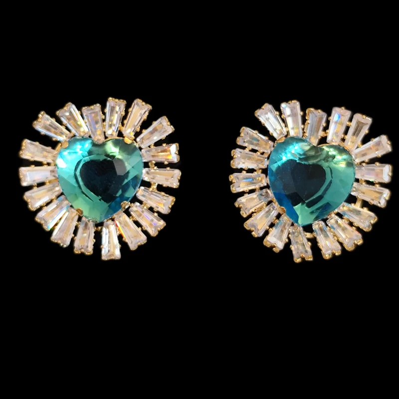 گوشواره میخی زنانه مدل نگینی ژورنالی مجلسی 