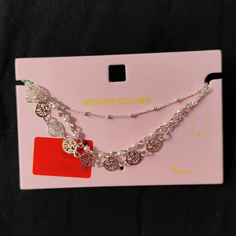 پابند زنانه اکسسورایز مدل سکه ای مرواریدی