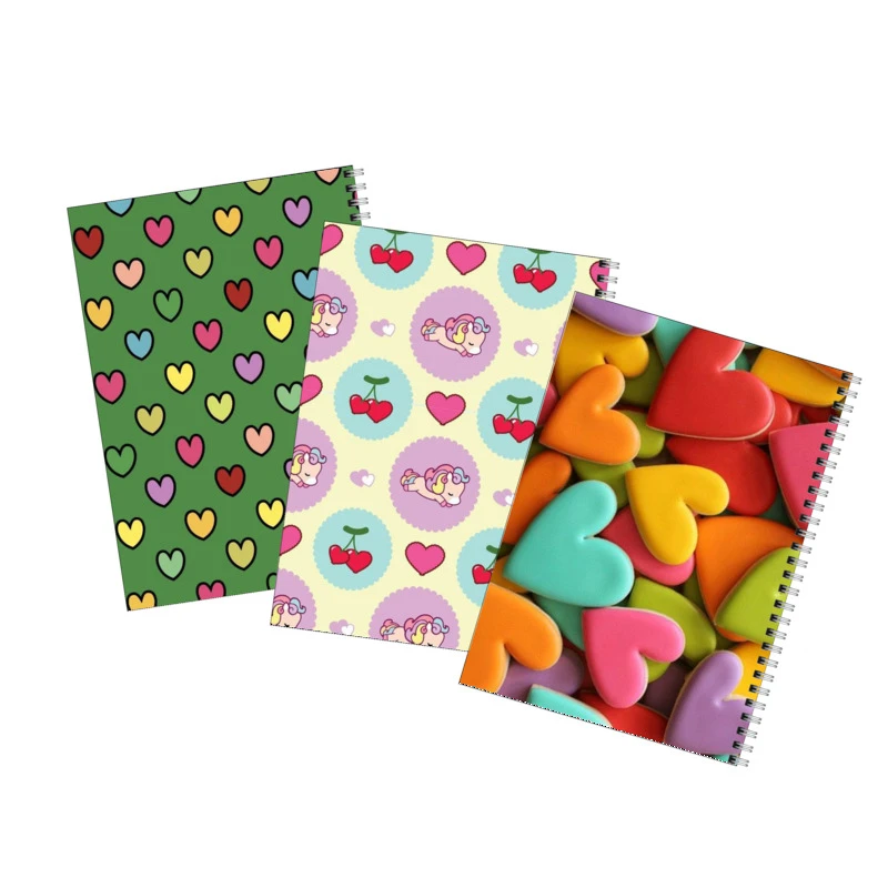 دفتر مشق 80 برگ بامبیلیپ طرح پترن قلب کد 81 مجموعه 3 عددی