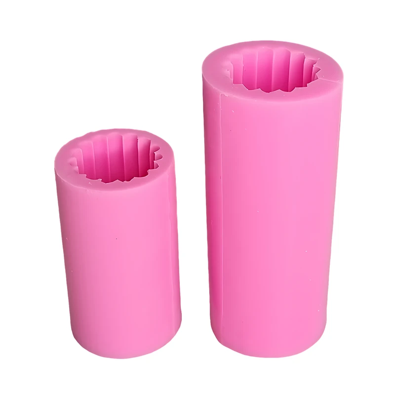 قالب شمع مدل استوانه شیاردار کد C 10-15CM مجموعه 2 عددی