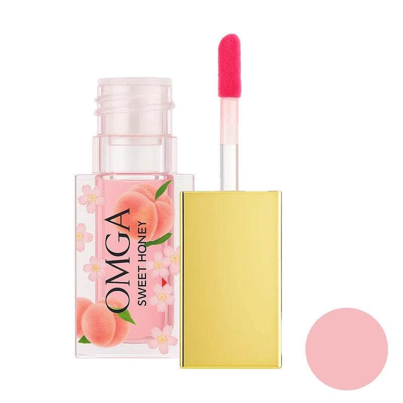 برق لب مایع امگا مدل Sweet Honey Peach شماره 04