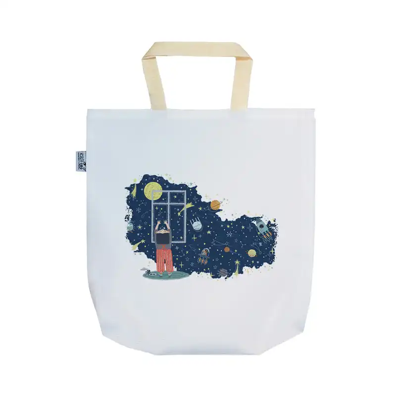 ساک خرید ترمه طراحان ایده مدل پنجره رو به فضا کد cfp1501