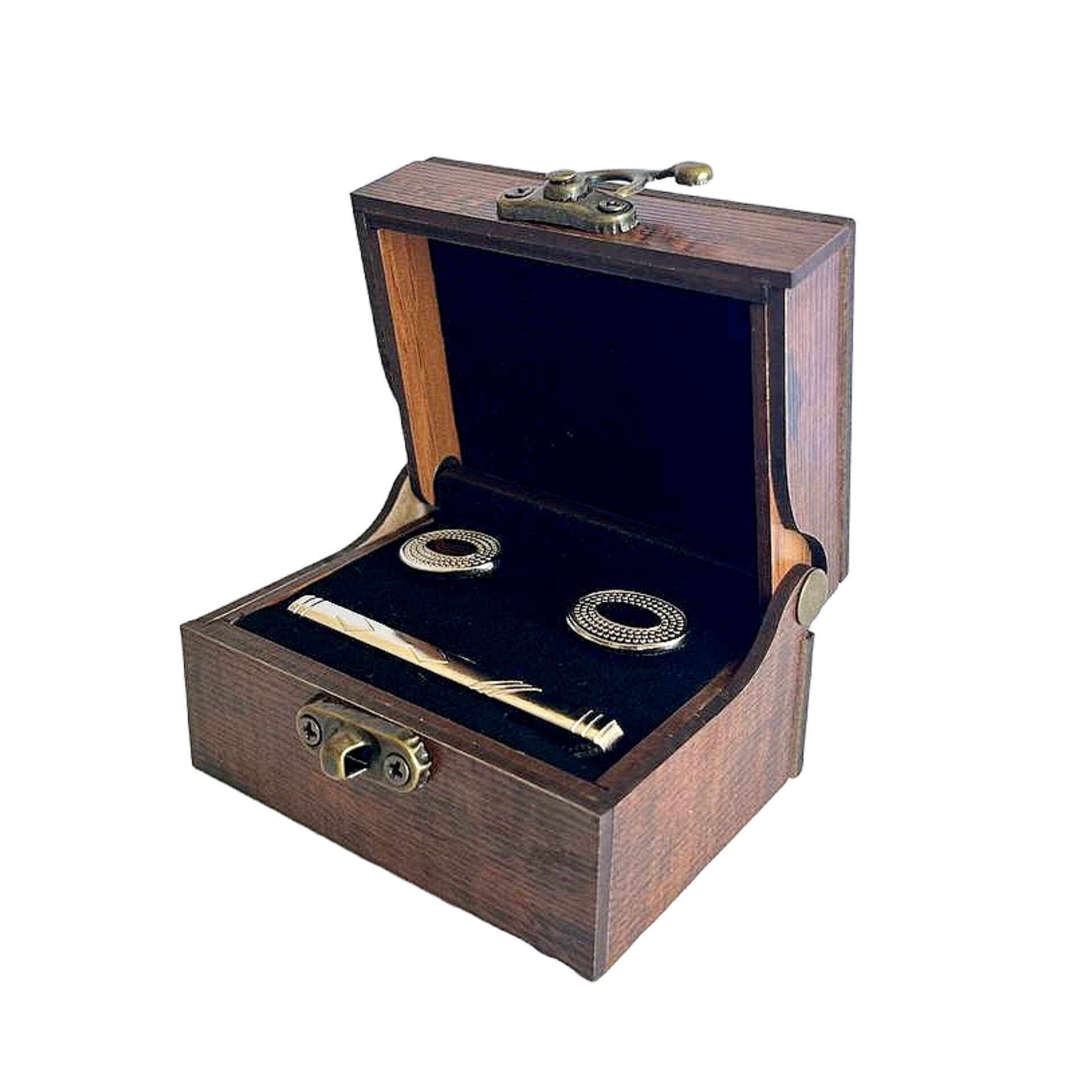 ست دکمه سردست و گیره کراوات مردانه مدل w1007