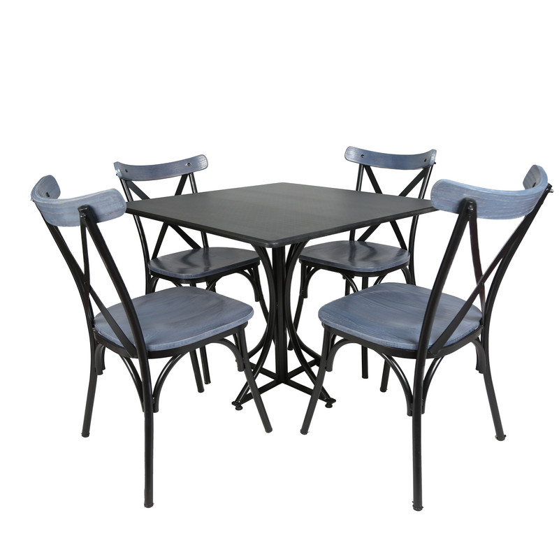 میز و صندلی ناهارخوری چهار نفره مدل تونت لهستانی پایه فلزی MM