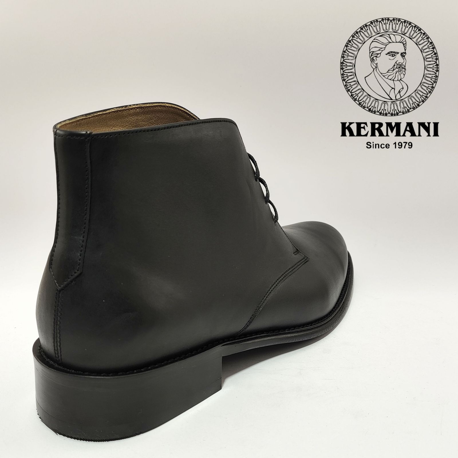 نیم بوت مردانه کرمانی مدل چرم دستدوز طبیعی کد 656 رنگ مشکی -  - 7