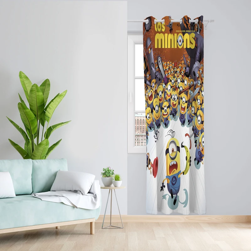  پرده مدل مینیون مخمل پانچی کد 328 سایز 140x280 سانتی متر