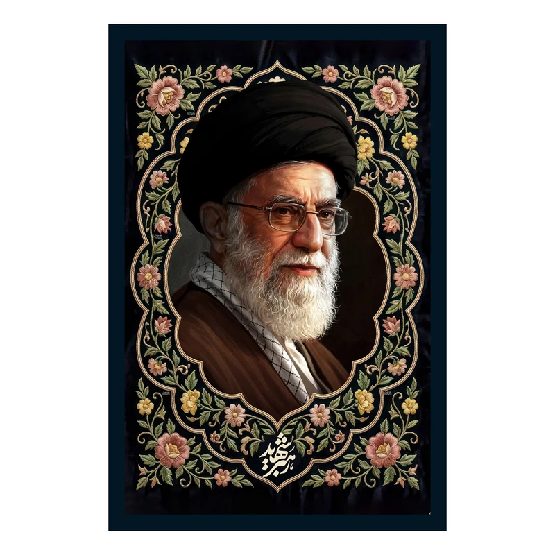 تابلو بکلیت طرح رهبر شهید آیت الله سید علی خامنه ای مدل B-S10606 فریم مشکی