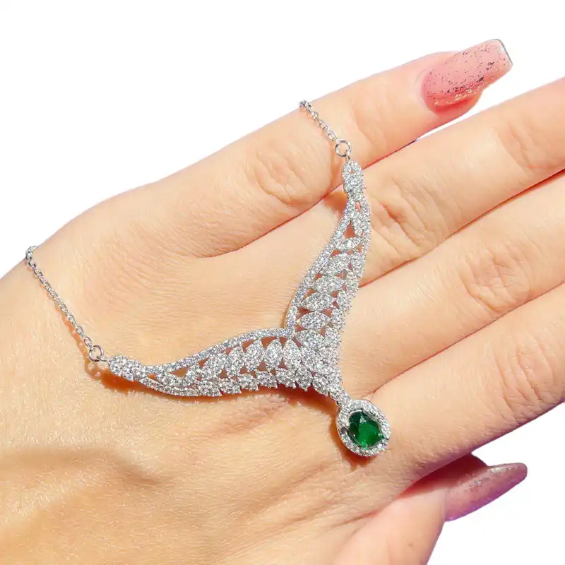 گردنبند نقره زنانه مدل برگ زیتون