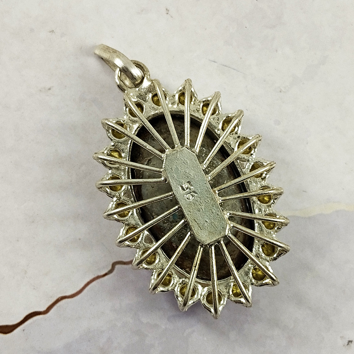 آویز گردنبند نقره زنانه سلین کالا مدل فیروزه نیشابور کد 28