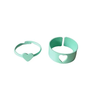 انگشتر زنانه مدل قلب کاپلی مجموعه 2 عددی