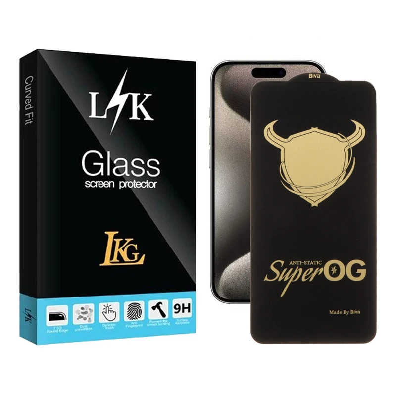 محافظ صفحه نمایش ال کا جی مدل Super-OG مناسب برای گوشی موبایل اپل iPhone 15 Pro