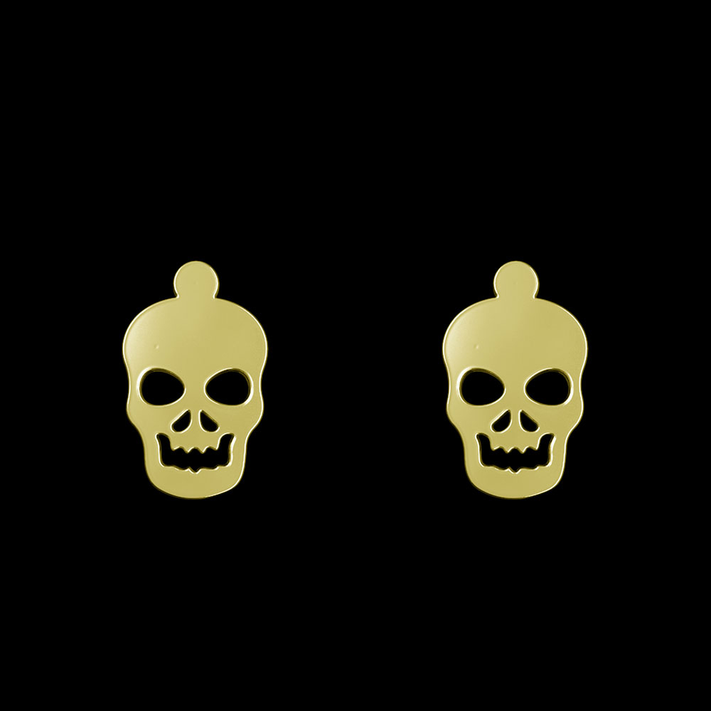 گوشواره طلا 18 عیار زنانه مدوپد مدل جمجمه کد GA1-11688