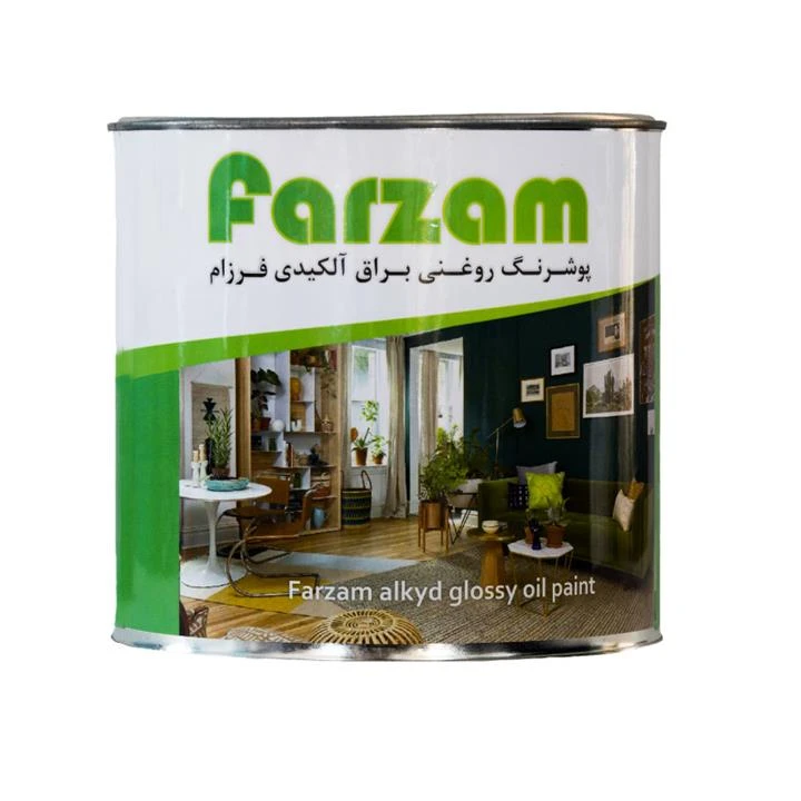 رنگ روغنی براق مشکی فرزام کد 9005 حجم 4 لیتر