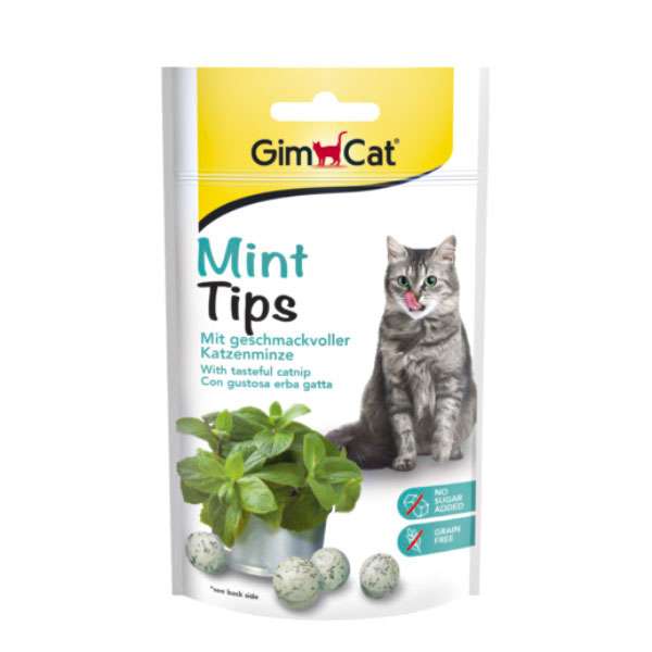 تشویقی گربه جیم کت مدل mint tips طعم نعنا وزن 40 گرم 