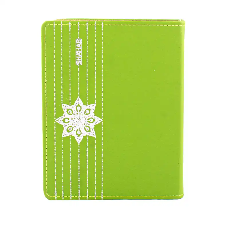 کلاسور مدل یک تکه چرمی طلاکوب شده 20 حلقه