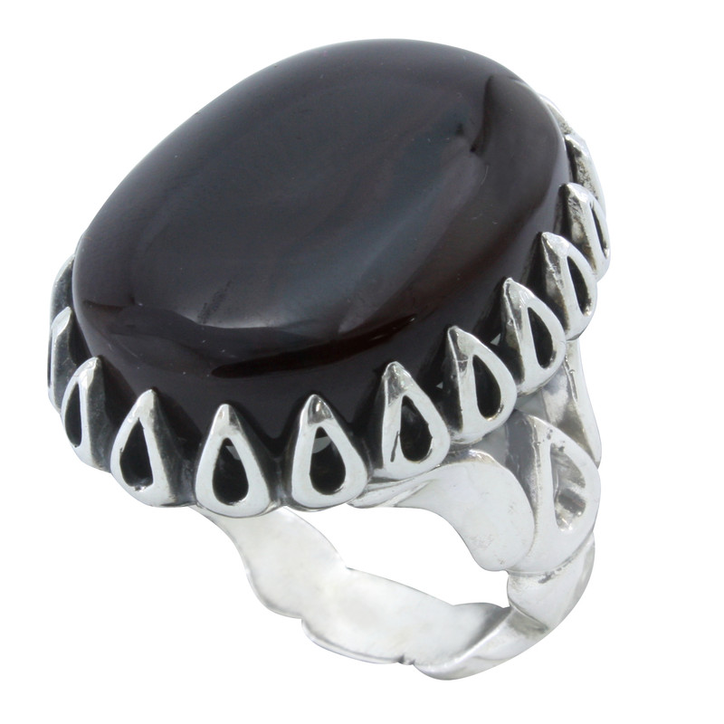 انگشتر نقره مردانه مدل عقیق کد 128G