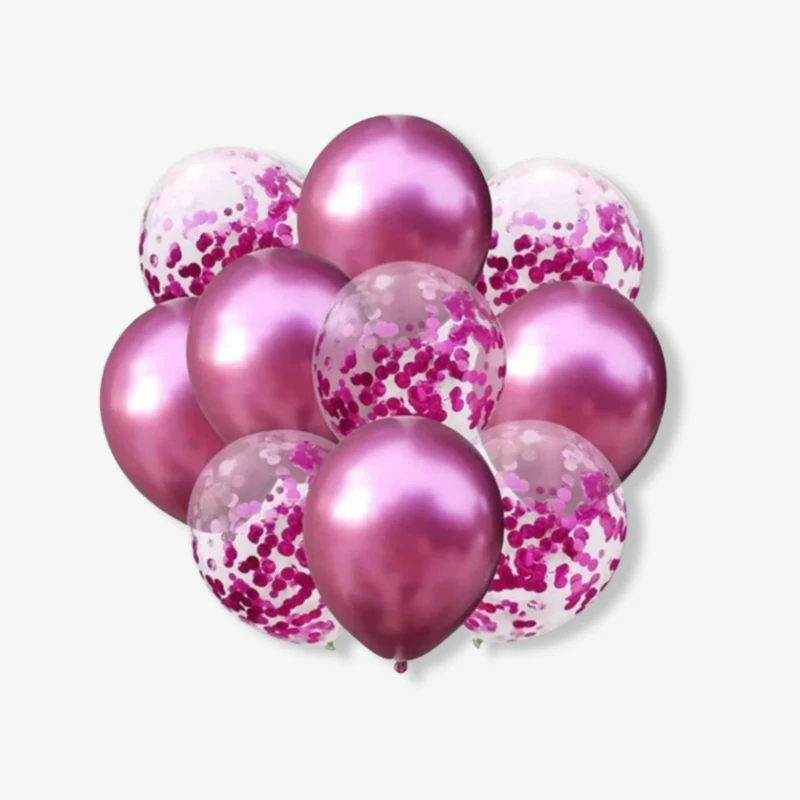 بادکنک پارتی لند تهران مدل کروم پولکی کد 9000 بسته 10 عددی