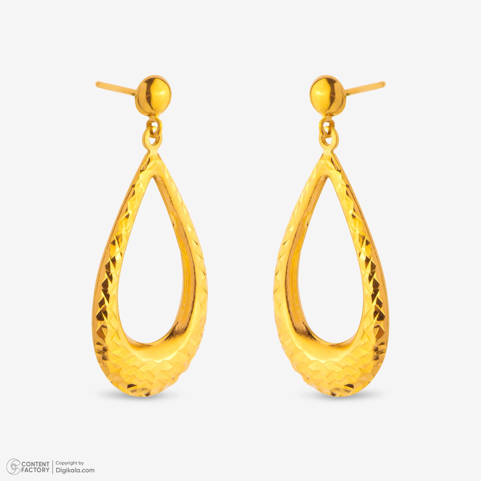 گوشواره میخی طلا 18 عیار زنانه گلدم مدل E247013 -  - 5
