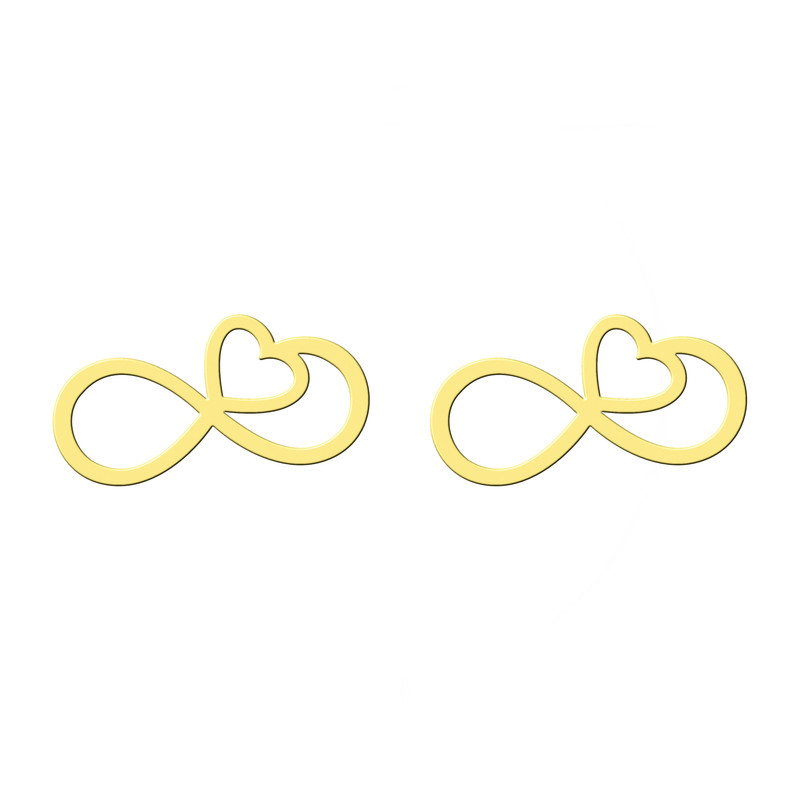 گوشواره طلا 18 عیار زنانه کرابو طرح بی نهایت قلب مدل Kr5267