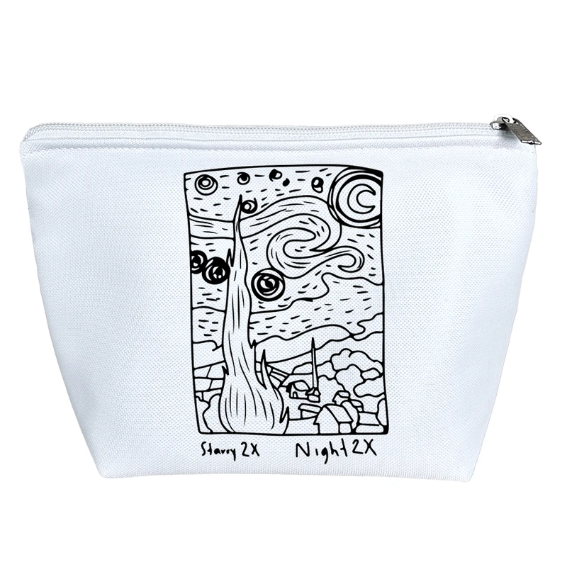 کیف لوازم آرایش دخترانه خندالو مدل نقاشی ونگوگ کد 8146