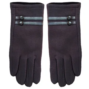 دستکش زنانه مدل دو دکمه تاچ کد AS1428 رنگ قهوه ای