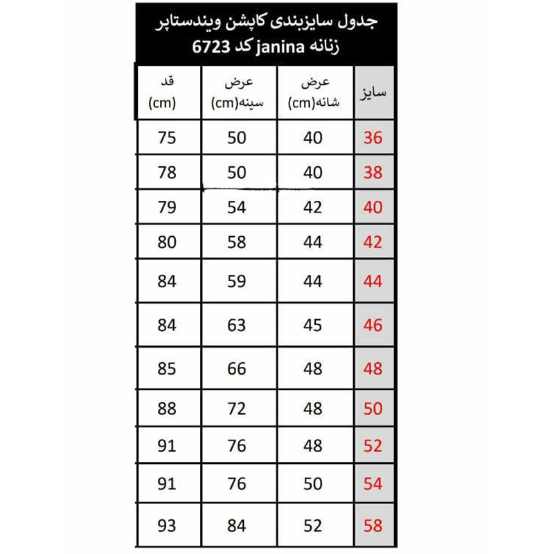 کاپشن زنانه جانینا مدل SH-6723