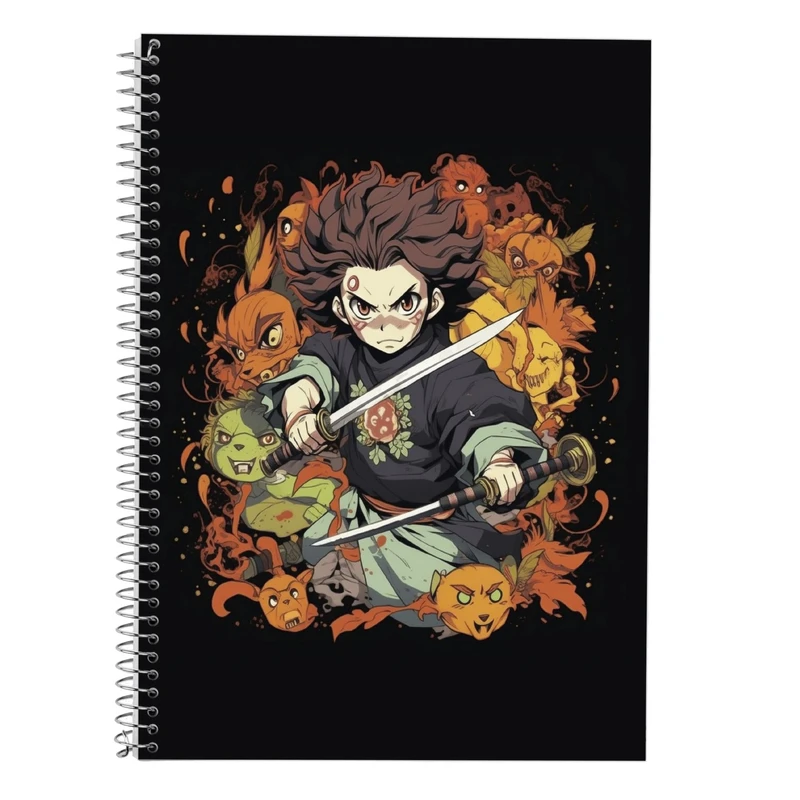 دفتر زبان 50 برگ مدوپد مدل دوخط طرح Demon Slayer کد DF10489