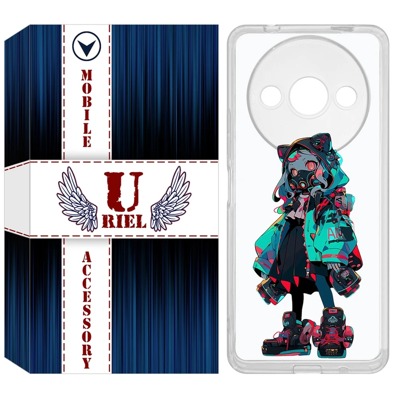 کاور یوریل مدل Clear کد 58 طرح دختر گربه ای مناسب برای گوشی موبایل شیائومی Redmi A3 / A3x