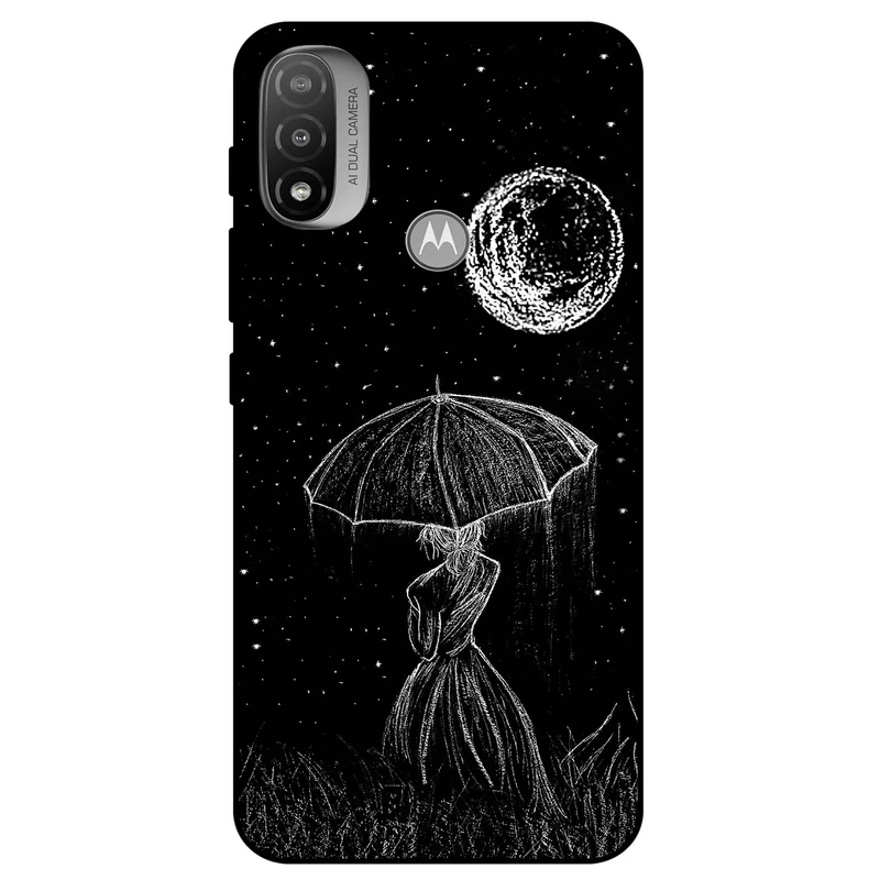 کاور مگافون طرح دختر و ماه مدل 1369 مناسب برای گوشی موبایل موتورولا Moto E20