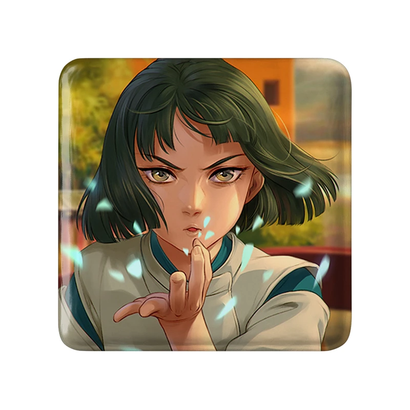 مگنت خندالو طرح هاکو انیمه شهر اشباح Spirited Away مدل مربعی کد 30255