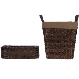 ست سطل و جا دستمال کاغذی حصیری آلفا مدل WD14205B