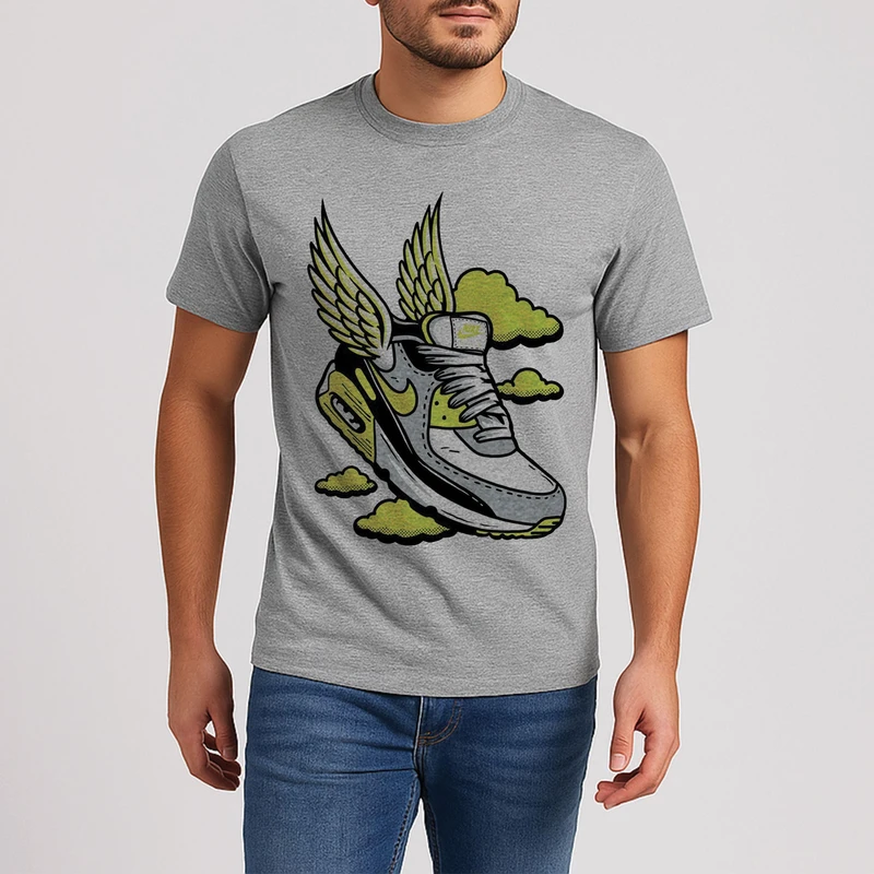 تی شرت آستین کوتاه مردانه مدل کتونی وبال F1171