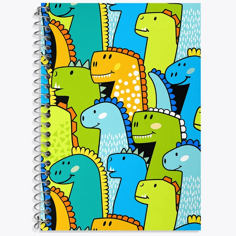 دفتر زبان 50 برگ خندالو مدل سه خط طرح دایناسور کیوت کد N906