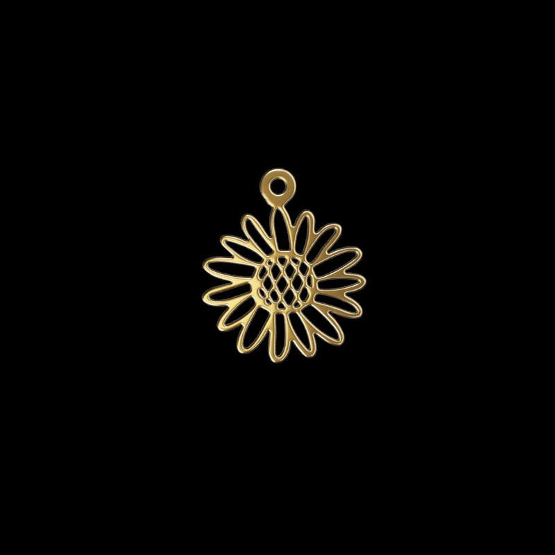 آویز گردنبند طلا 18 عیار زنانه مدوپد مدل  گل کد kc18588