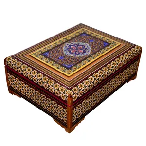جعبه جواهرات خاتم کاری مدل ارکیده کد GO-1824