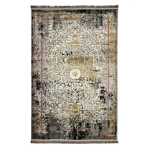 فرش ماشینی برسام کد 9422 زمینه خاکستری