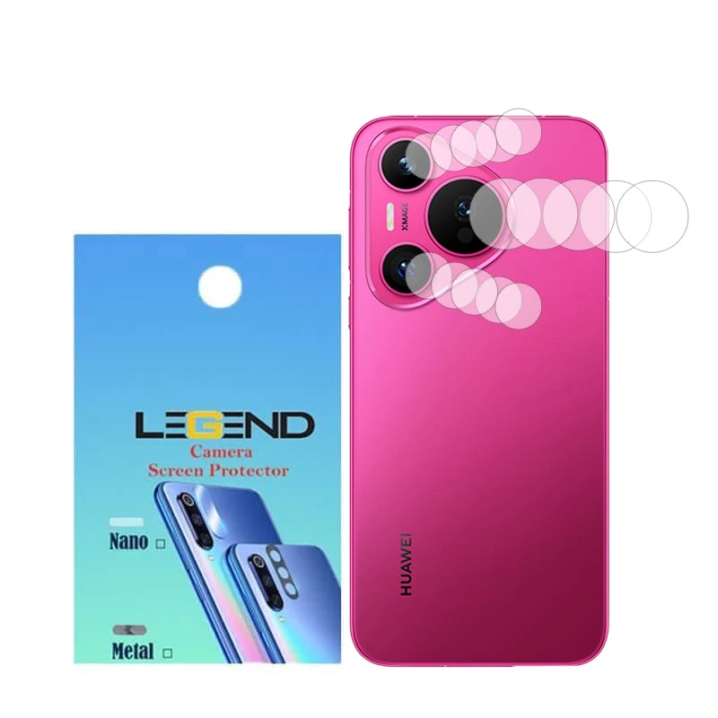 محافظ لنز دوربین لجند مدل نانوگلس مناسب برای گوشی موبایل هوآوی Pura 70 بسته 5 عددی
