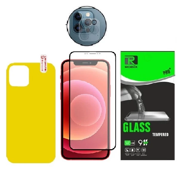 محافظ صفحه نمایش و پشت گوشی روبیکس مدل F-L- iP12promax مناسب برای گوشی موبایل اپل iPhone 12 Pro Max به همراه محافظ لنز دوربین