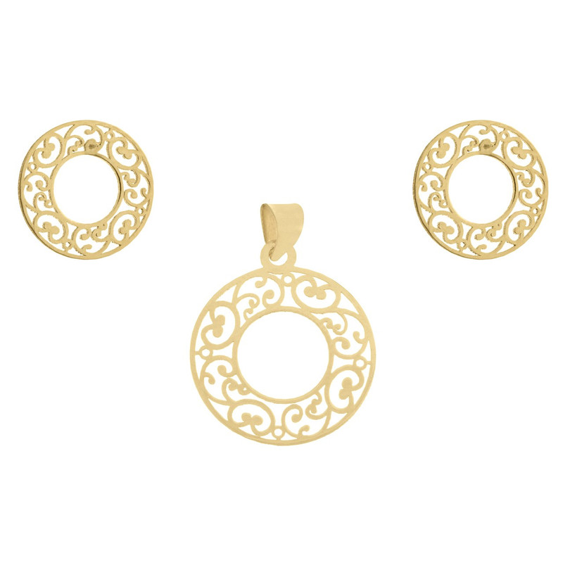 نیم ست طلا 18 عیار زنانه زرمان مدل MS0312