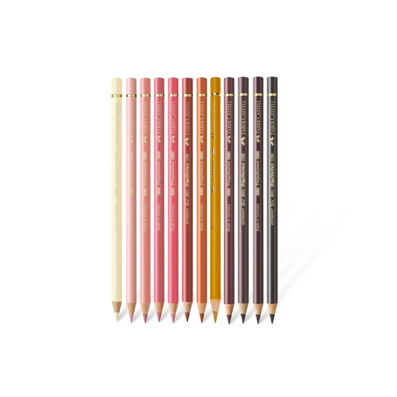 مداد رنگی 12 رنگ فابر کاستل مدل پلی کروم طیف پوستی کد 1202