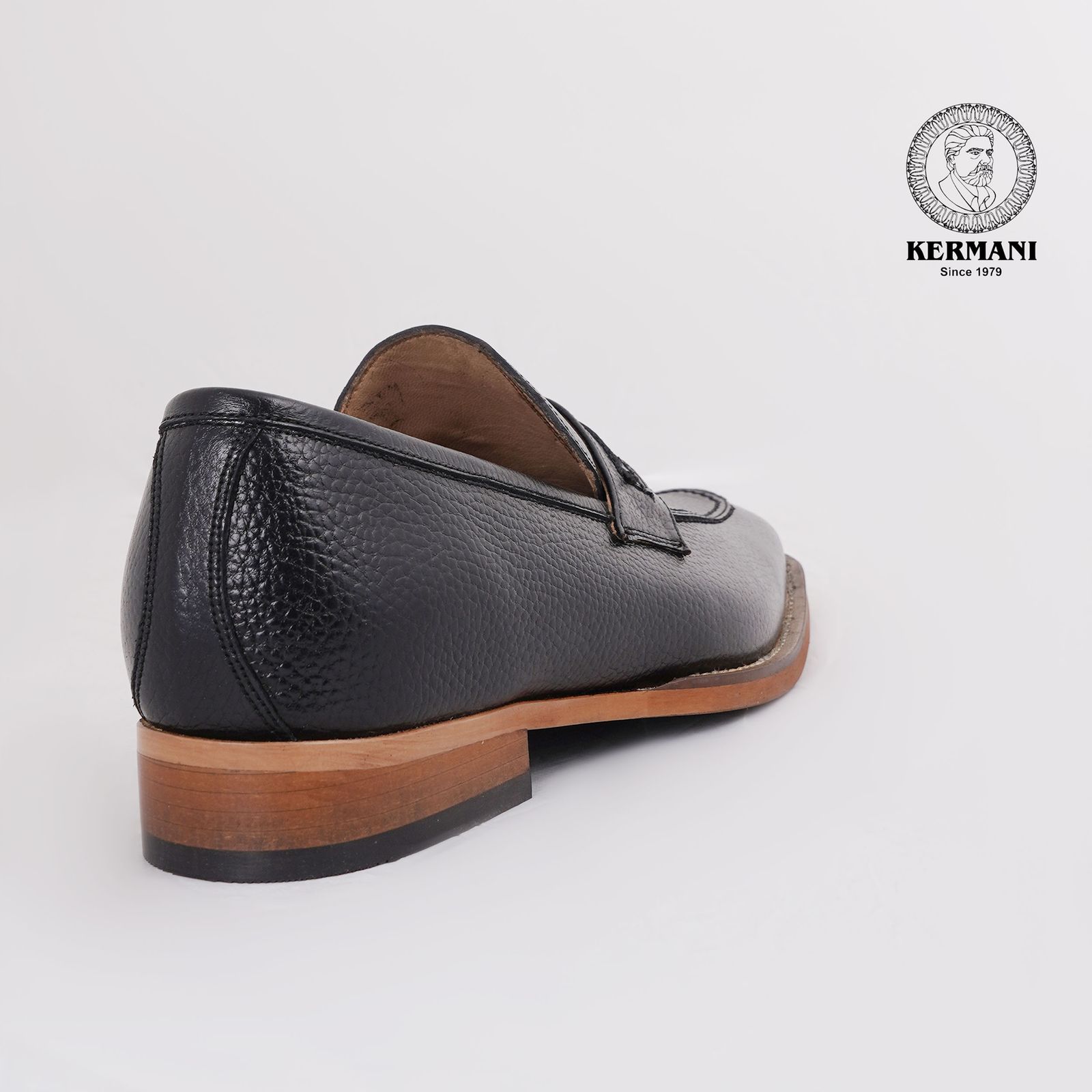 کفش مردانه کرمانی مدل چرم دستدوز طبیعی فلوتر کد 1064 رنگ مشکی -  - 6
