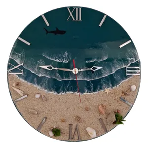 ساعت دیواری رزینی طرح دریا 