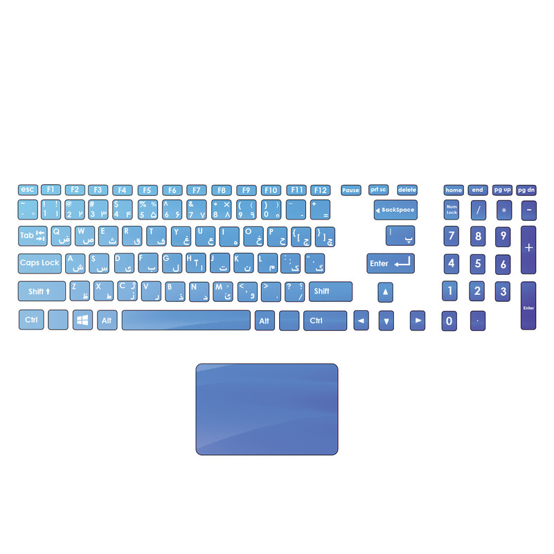 استیکر لپ تاپ مدل 87 hk به همراه برچسب حروف فارسی کیبورد