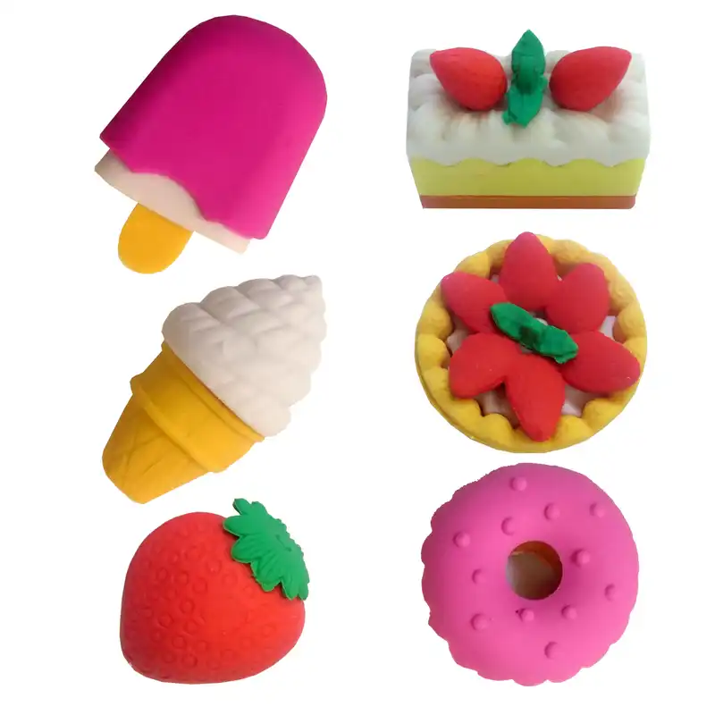 پاک کن مدل فانتزي طرح بستني و دونات و کيک 347 مجموعه 6 عددي